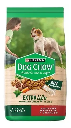 Comida Perro Dog Chow Sin Colorantes Adultos Medianos 8Kg