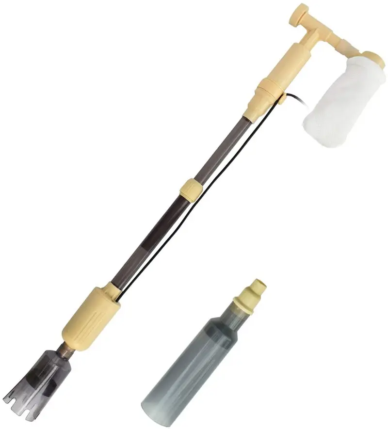 COODIA - Limpiador eléctrico de grava para acuario, 4 en 1, extractor automático de lodo, cambiador de agua para peceras, DC12 V, voltaje seguro, 18 W