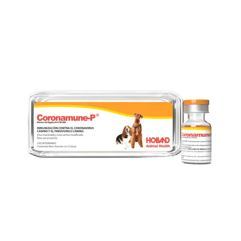 Coronamune P ( VACUNA PARVO CORONA Coronavirus y Parvovirus)  12 DOSIS REQUIERE TRANSPORTARSE EN FRÍO LLAME PARA COTIZAR ENVÍO