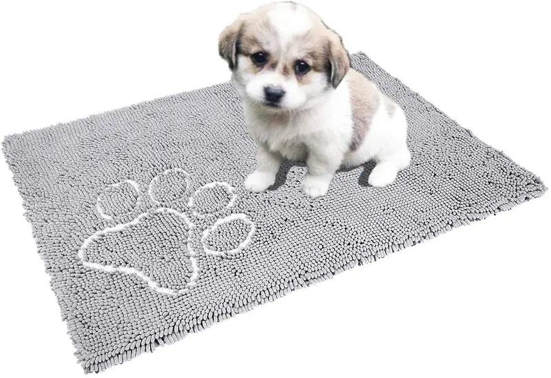Cosyroom - Felpudo de felpilla de microfibra para perros sucios ultra absorbente para perro, se puede lavar a máquina, L, gris