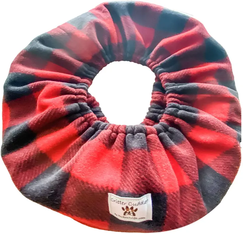 Critter Cuddler Small Animal Carrier and Bonding Pouch Anti-Anxiety Interactive Play Exercise Ring Therapeutic for Pet & Handler Small Dog Cat Hedgehog Puppy Travel Sling - Made in USA (Check)