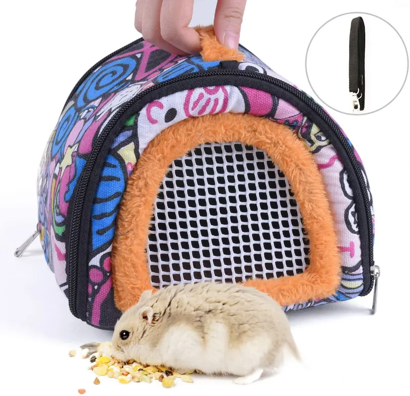 CROWNY - Bolsa transportadora para hámster (portátil, transpirable, con correa desmontable)