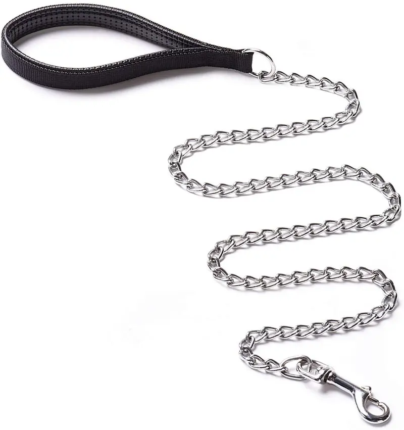 CtopoGo - Correa de metal para perro con asa acolchada para perros grandes y medianos