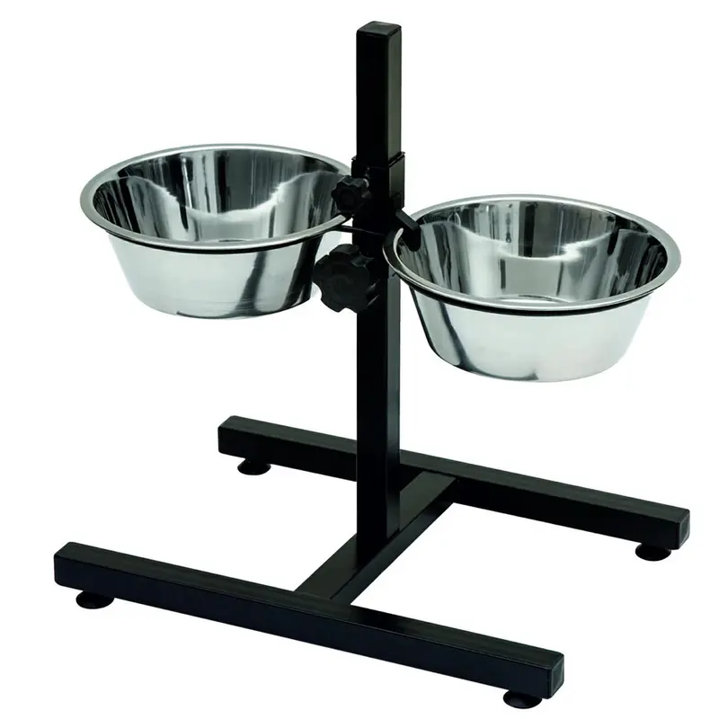 Cuenco Acero Inoxidable Altura Ajustable con soporte