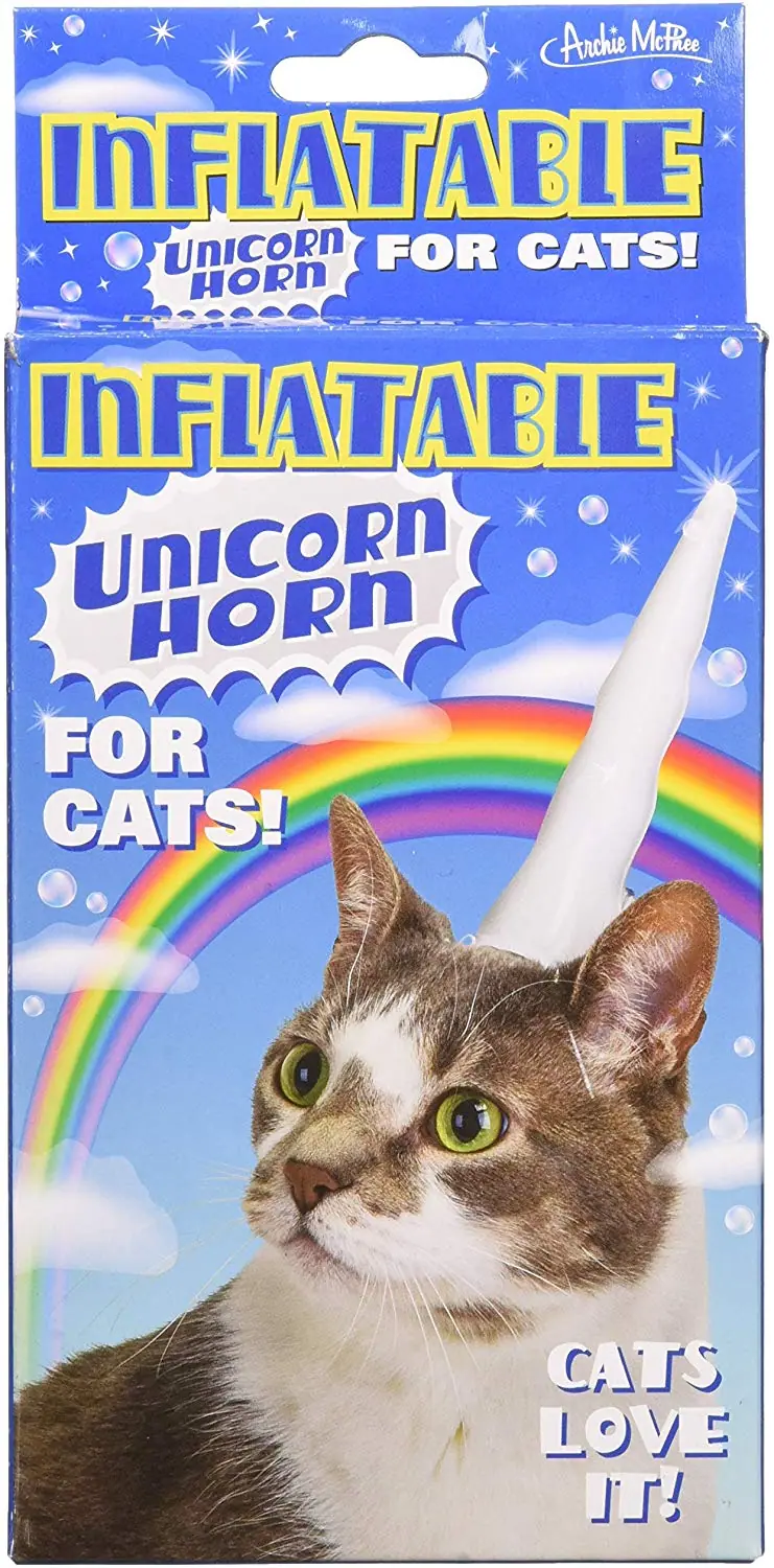 Cuerno de unicornio inflable para gatos, de Accoutrements