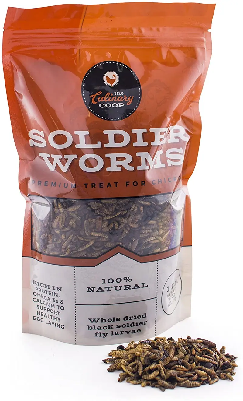 Culinary Coop pollo Treats – Dried Soldado gusanos, 1 Lb