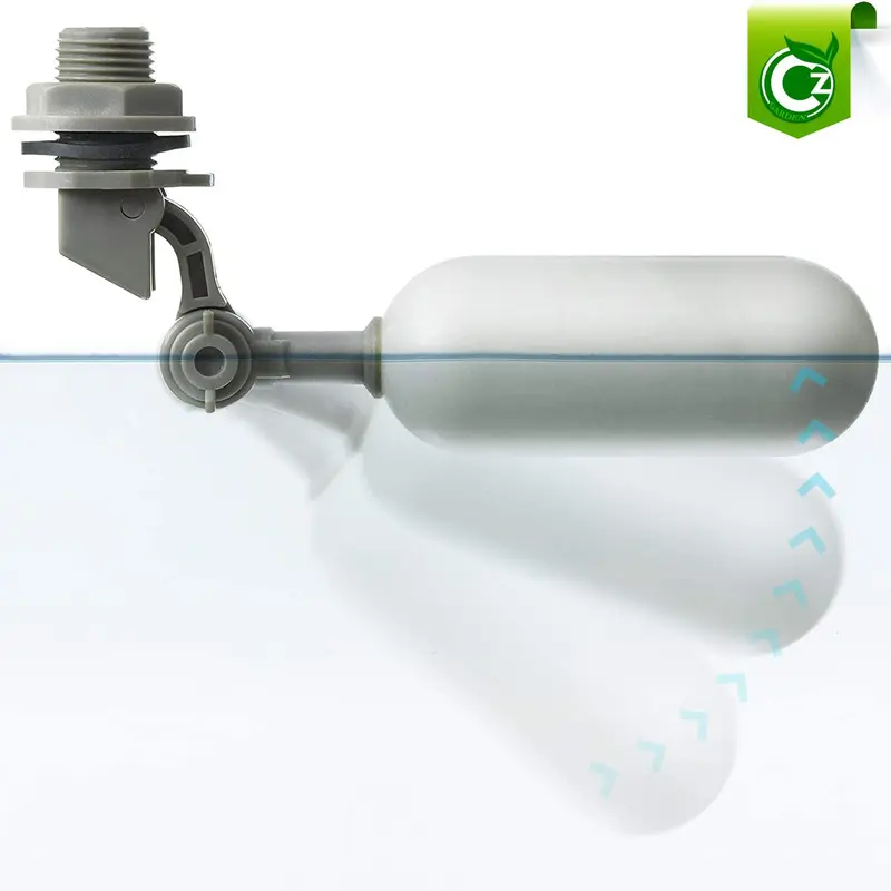 Cz Garden Supply - Mini válvula flotador de PVC con brazo ajustable • 1/4 RO Línea de suministro de ósmosis inversa para estanques • acuarios • Depósito de tanque hidropónico