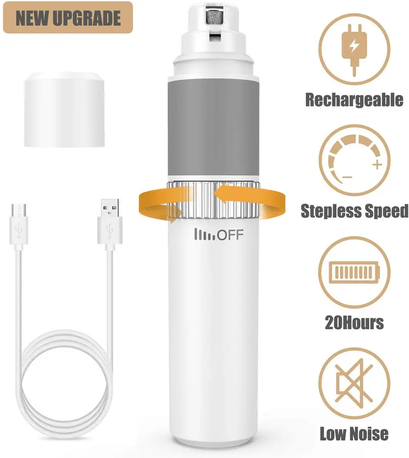 DamKee - Molinillo de uñas de perro de velocidad continua para perros y gatos