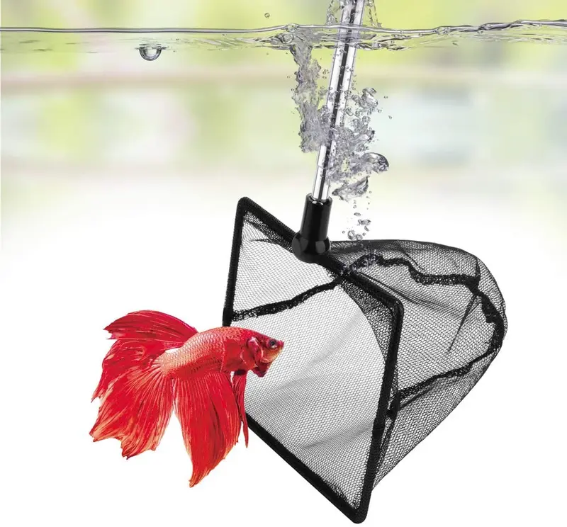 DaToo - Red para acuario para tanque de pescado Betta, Nano y nailon, con mango extensible, 1 año de garantía