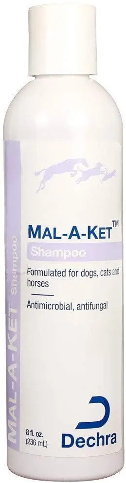 Dechra Mal-a-ket Formulado para perros, gatos y caballos Champú antibacteriano y antifúngico 8 oz
