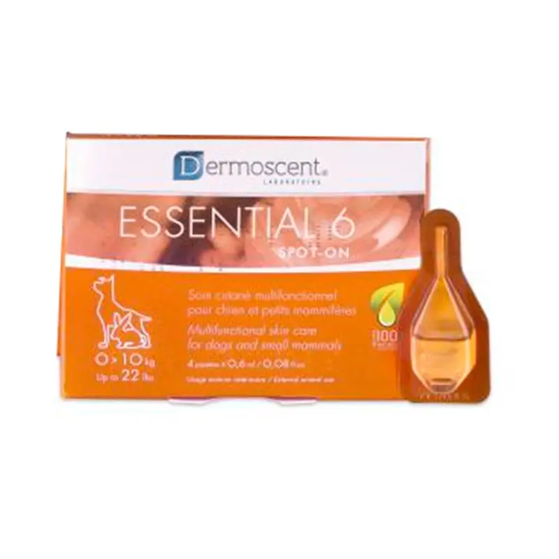Dermoscent Essential 6 Spot-On Perros 0-10 Kg – 4 Pipetas Cuidado Piel y Pelo