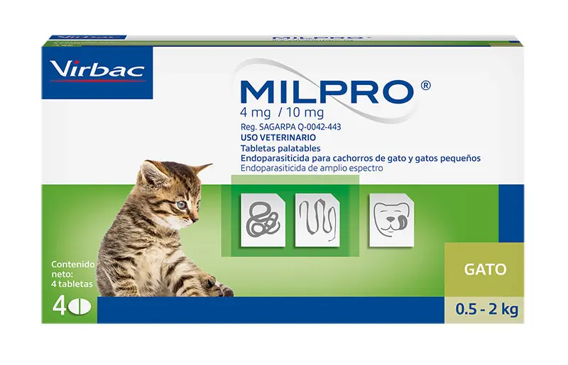 Desparasitante Gato Milpro Kitten Caja X 4 Tab