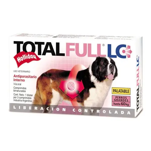 Desparasitante Interno Para Perros de Razas Grandes Total Full 3 Tabletas