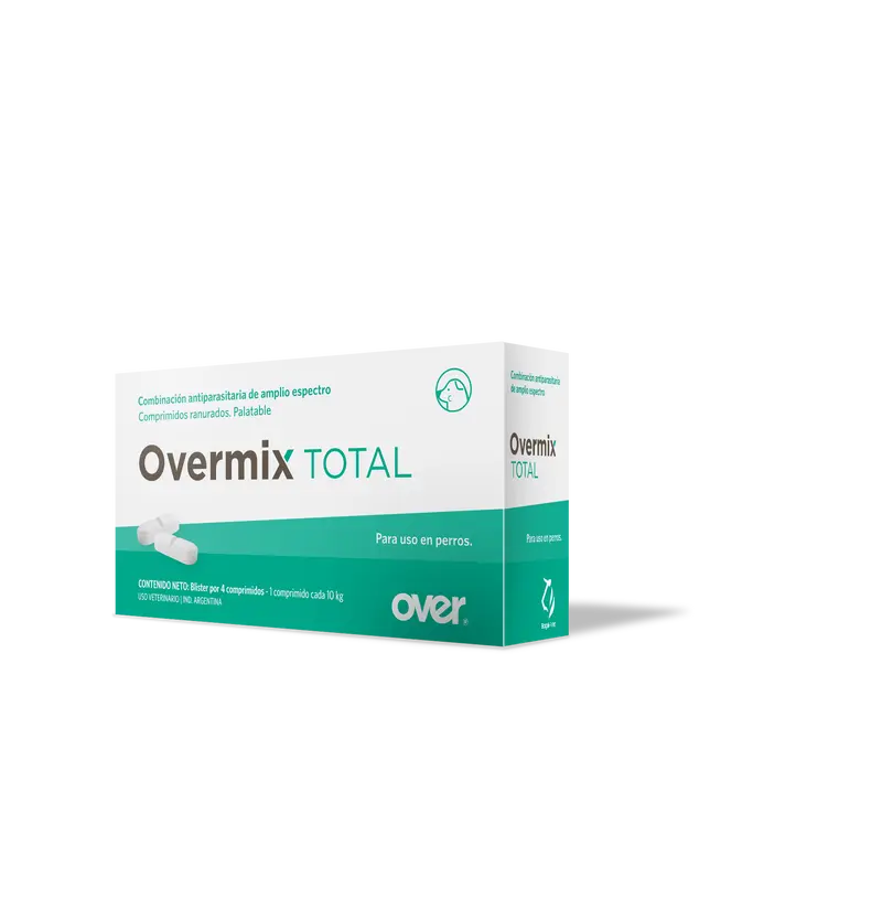 Desparasitante Para Perro Overmix Total X 4 Tab 40 Kg