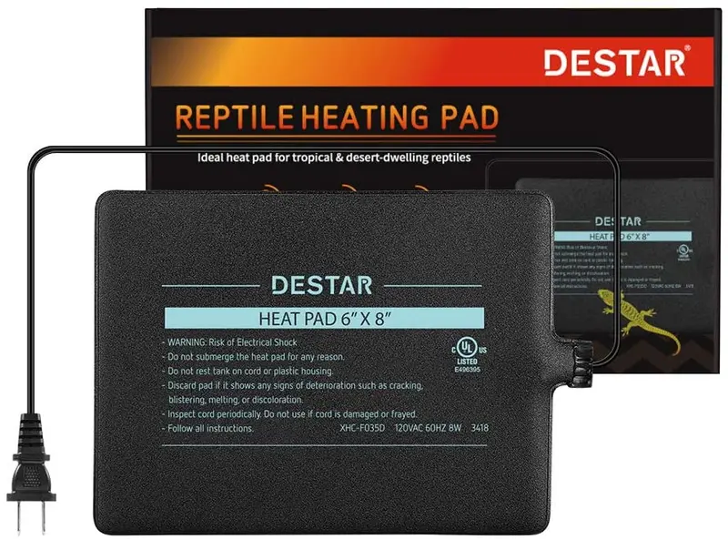 DEStar 104-122°F - Termo para reptiles de temperatura, termo para debajo del tanque para tortuga de cangrejo de araña