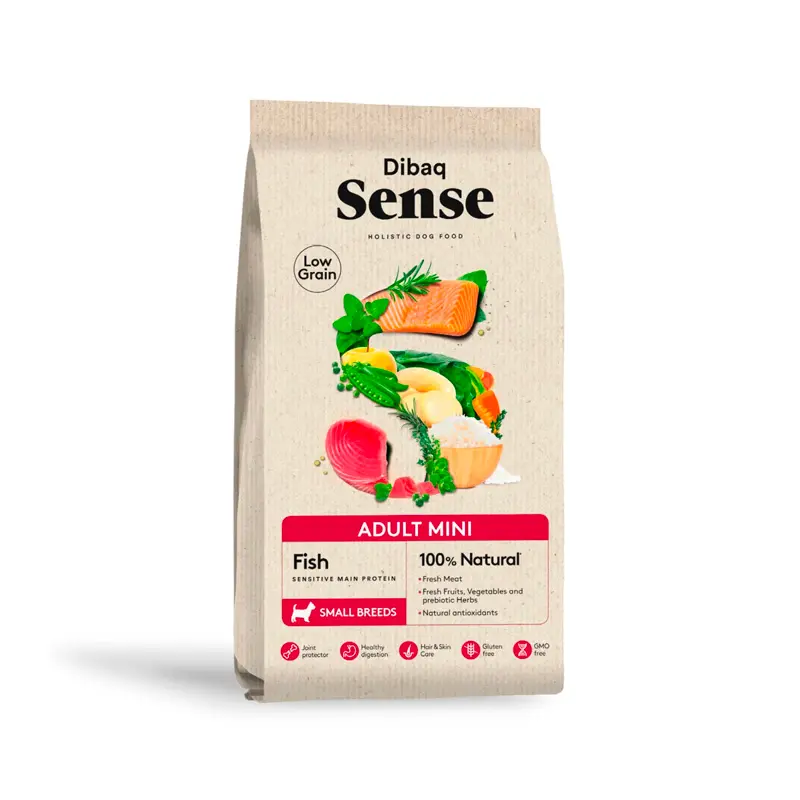 Dibaq Sense Low Grain Adult Mini con pescado pienso para perros