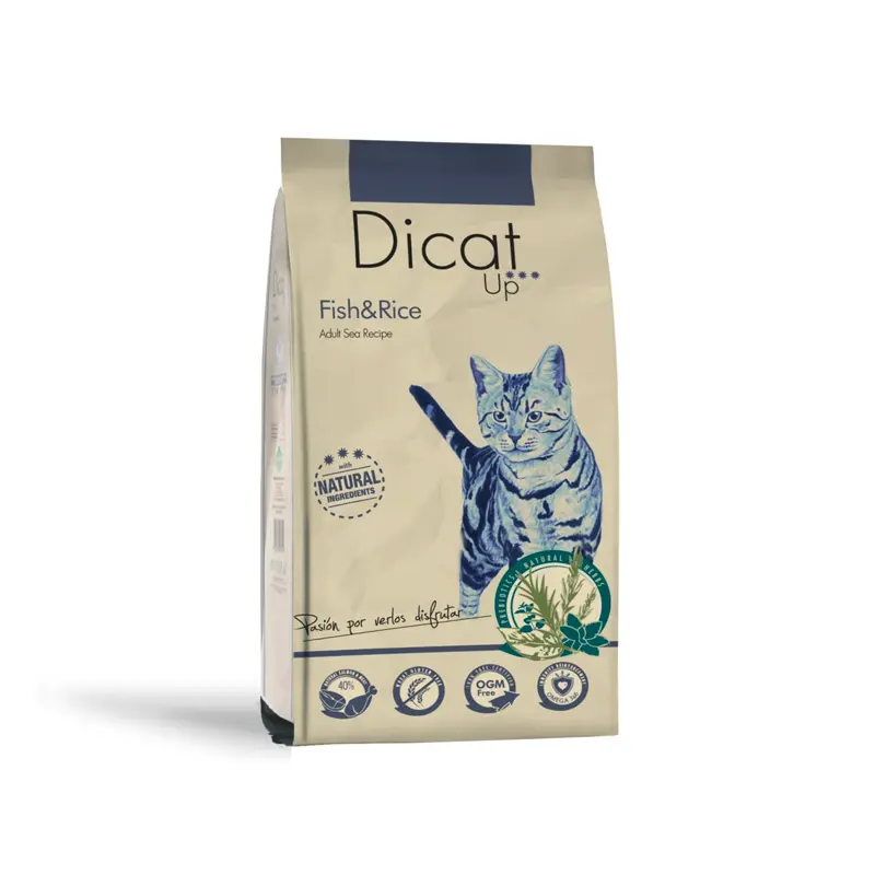Dicat Up Gato adulto Pescado y arroz