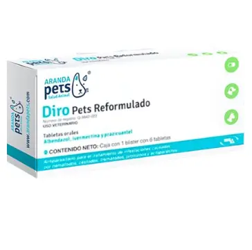 Diro Pets Reformulado 6 Tabletas Desparasitante ( Antes Pet Gard )