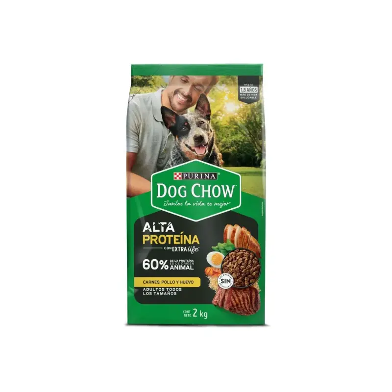 Dog Chow Adultos Alta Proteina 2Kg