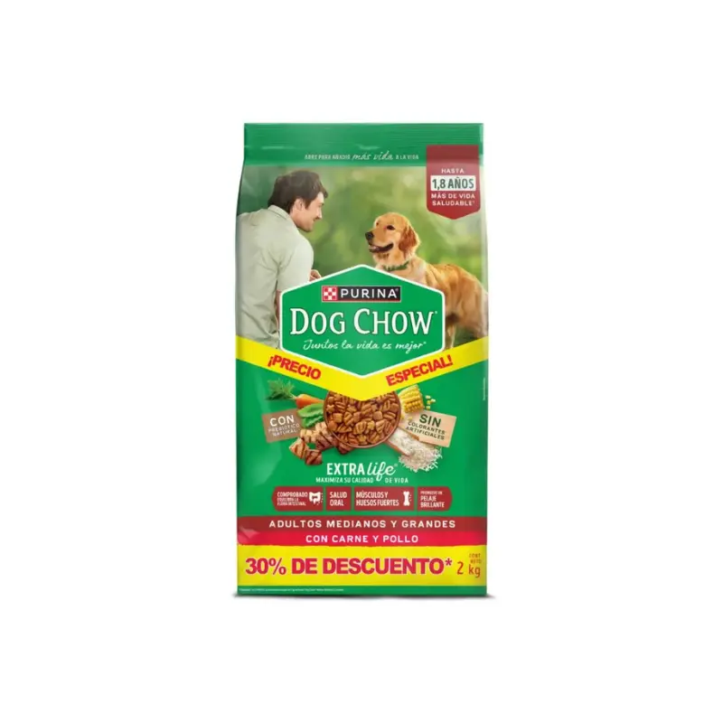 Dog Chow Adultos Medianos-Grandes x 2 kg