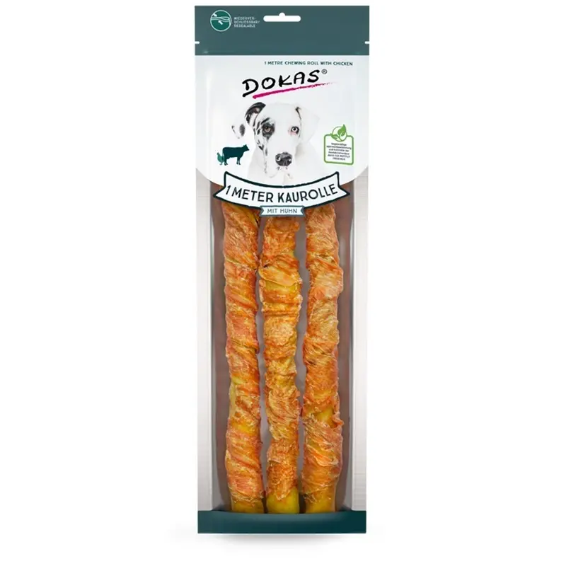 Dokas Rollo de un Metro de buey y pollo para perro 315gr