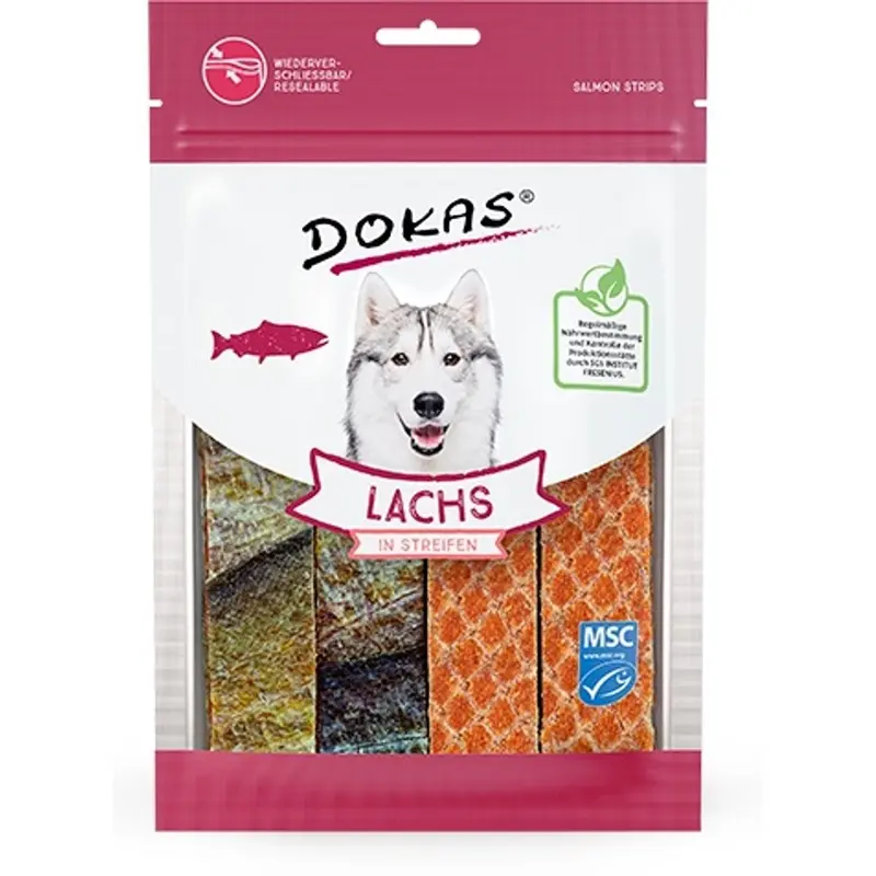 Dokas Tiras de salmón para perro 100gr