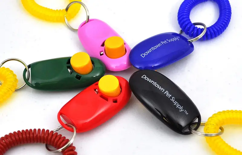 Downtown Pet Supply Big Button Dog Cat Training Clicker, Clickers with Wrist Bands