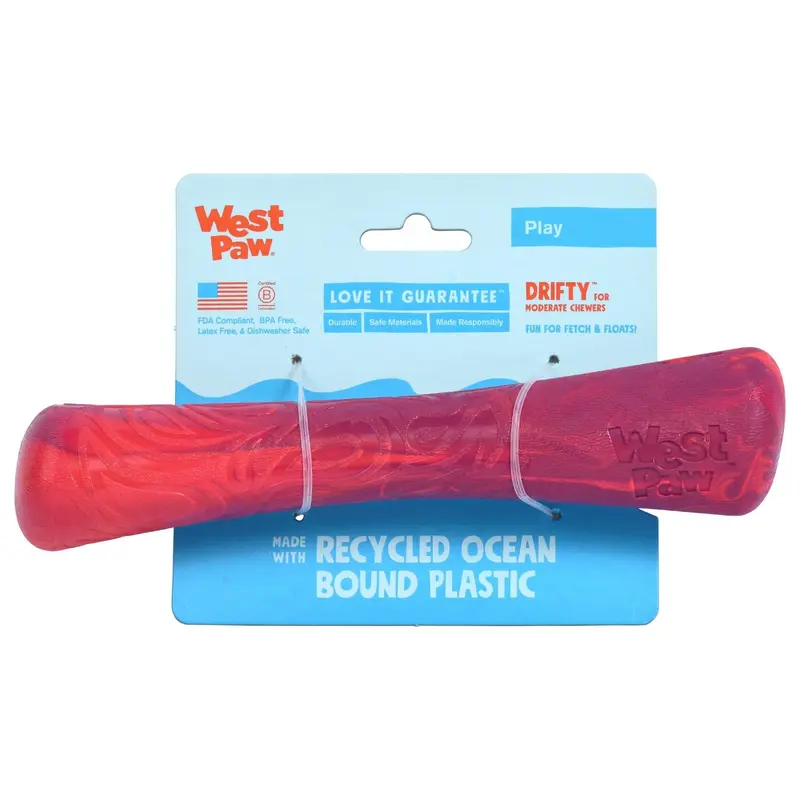 DRIFTY de West Paw® color Magenta - Hueso de Juguete para Perros