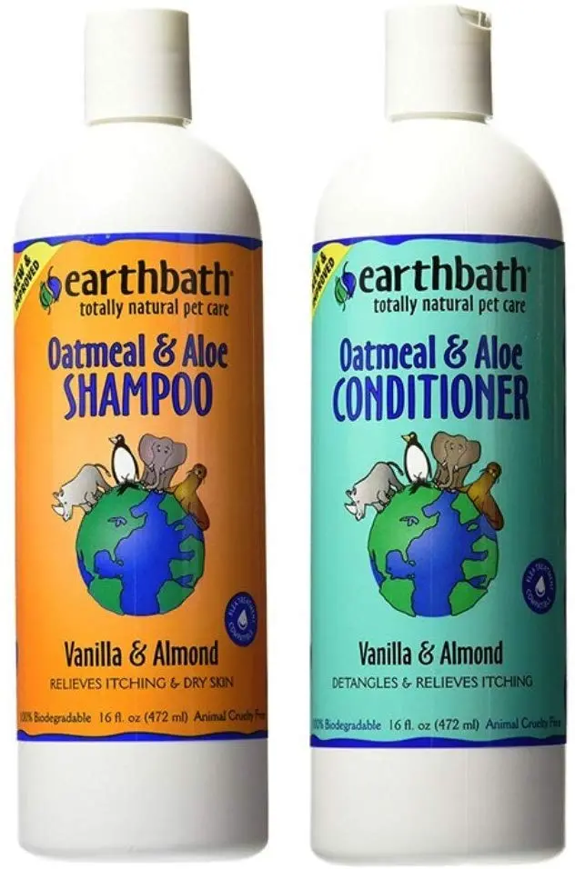 Earthbath - Paquete de aseo de vainilla y almendras para perros y gatos, (1) cada uno
