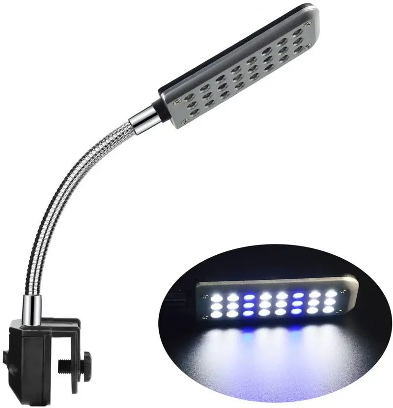 ECtENX - Luz LED para acuario, luz para pecera, color blanco y azul
