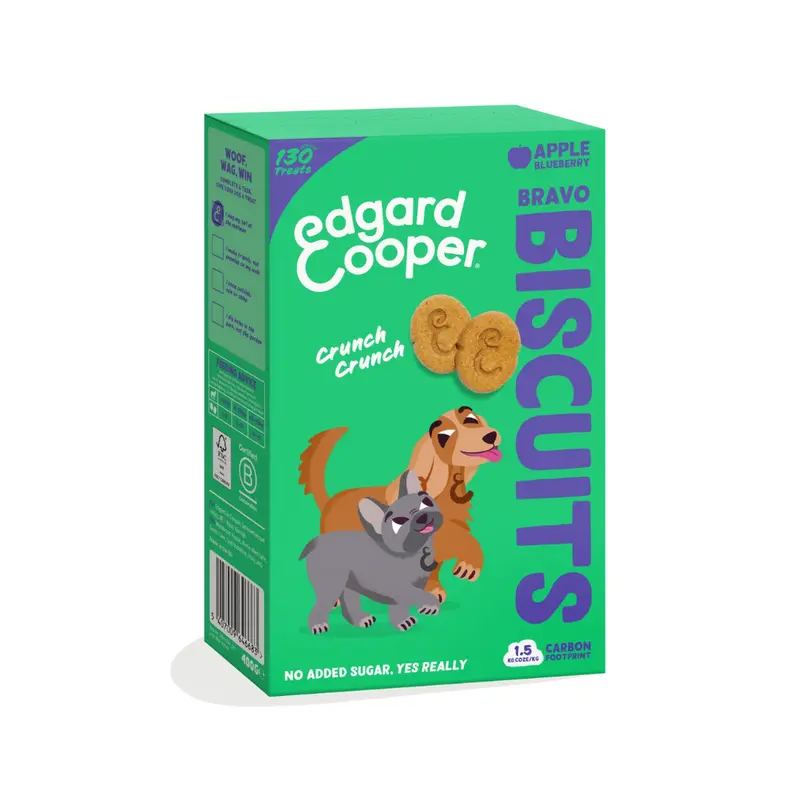 EDGARD&COOPER Galletas Manzana y Arándanos 400 g para perros