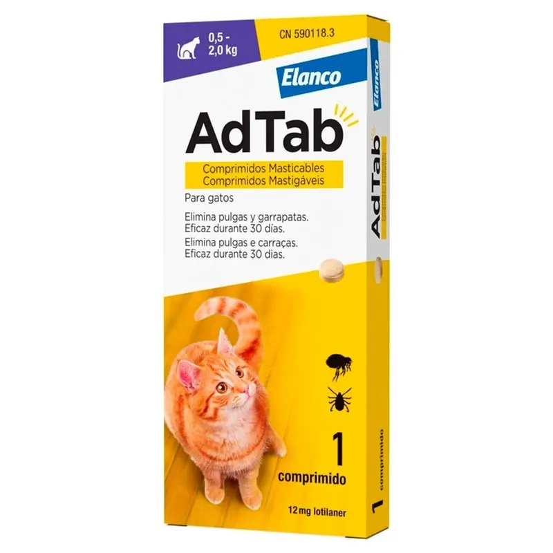 Elanco Adtab comprimidos Antiparasitarios para gatos (0,5-2 kg)