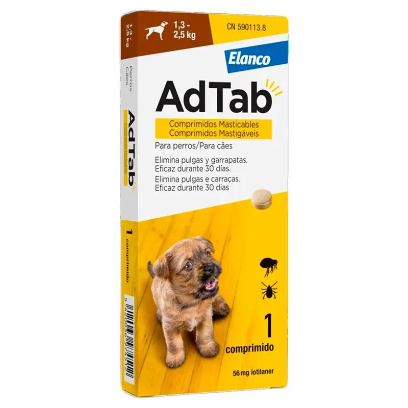 Elanco Adtab comprimidos Antiparasitarios para perros (1,3-2,5 kg)