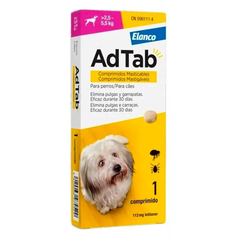 Elanco Adtab comprimidos Antiparasitarios para perros (2,5-5,5 kg)