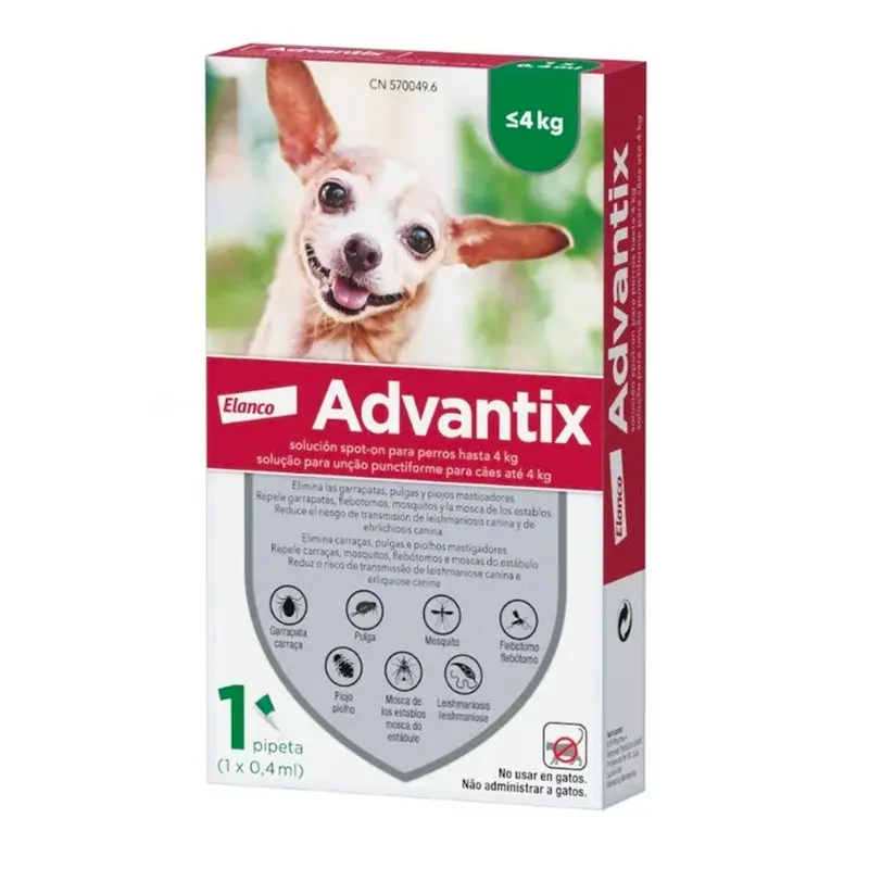 Elanco Advantix pipetas Antiparasitarias para perros (1-4 kg)