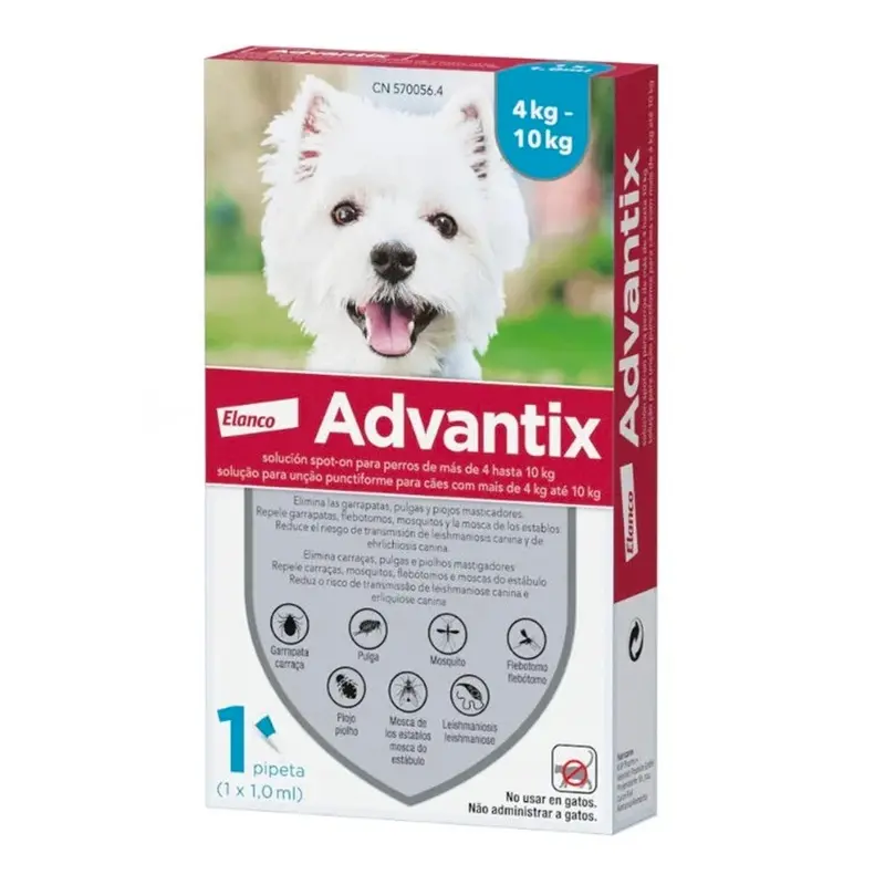 Elanco Advantix pipetas Antiparasitarias para perros (4-10 kg)