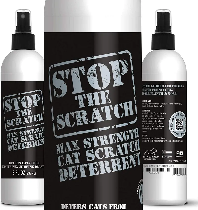 Emmy's Best Stop The Scratch Cat Deterrent Spray para Gatitos y Gatos - No tóxico