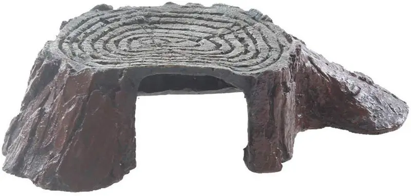 Emours Tree Stump Turtle Hideout Resina Basking Rocks Bearted Dragon Accessories Reptile Amphibian Fish Tank Decor Small