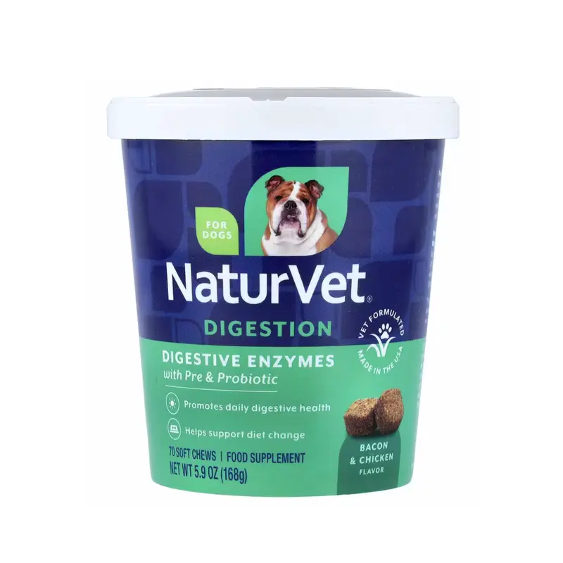 Enzimas Digestivas NaturVet para Perros 70 unidades