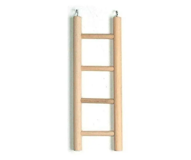 Escalera para Aves de 4 escalones. Madera natural 100%