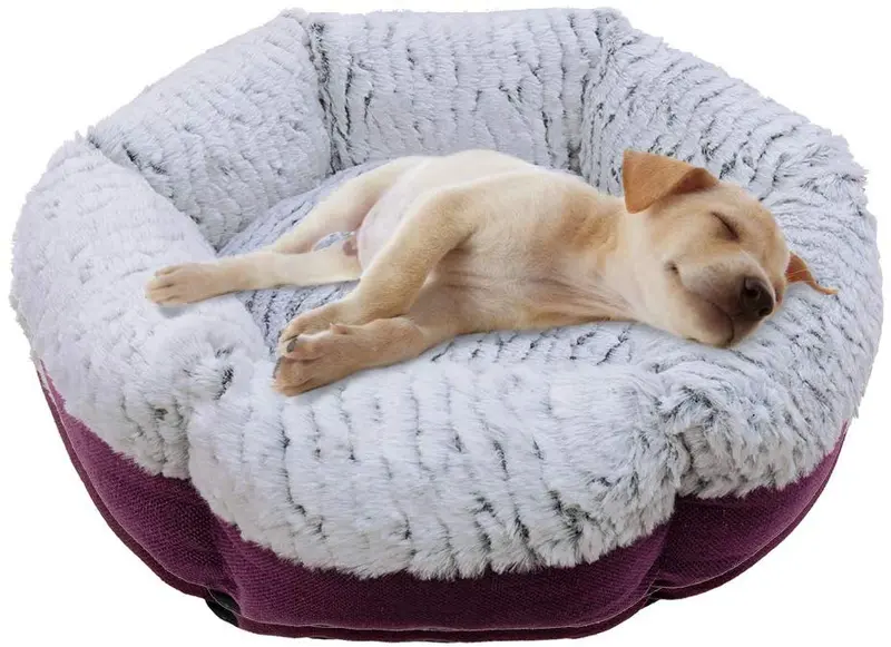 Esceneral Cama para mascotas para gatos y perros, tela suave de PV de calentamiento automático, cama para gatos de lino duradero y cama para perros pequeños