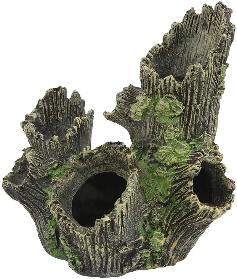 Escondites de reptiles, petforu Árbol agujero hábitat para mascotas Décor cueva acuario Decoración Adornos
