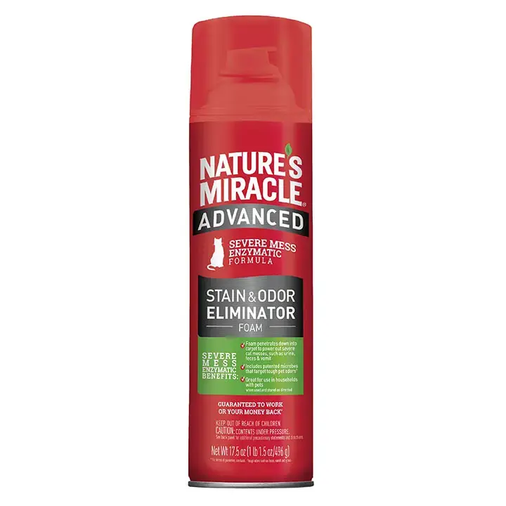 Espuma Eliminadora de Manchas y Olores Difíciles para Gato 17.5 Oz (496 g) - Nature's Miracle