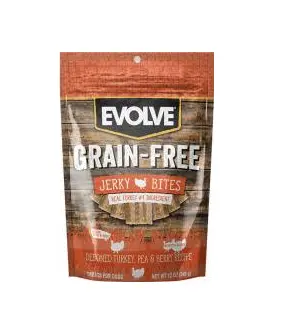 Evolve Dog Snack Grf Jerky Turkey 340Gr