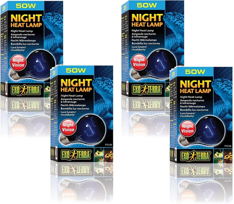 EXO TERRA Night-Glo Moonlight A19 lámpara, 50 W (paquete de 4)