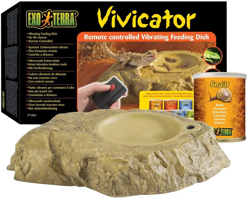 EXO TERRA vivicator Vibrating Alimentos Plato con control remoto y puede caracoles