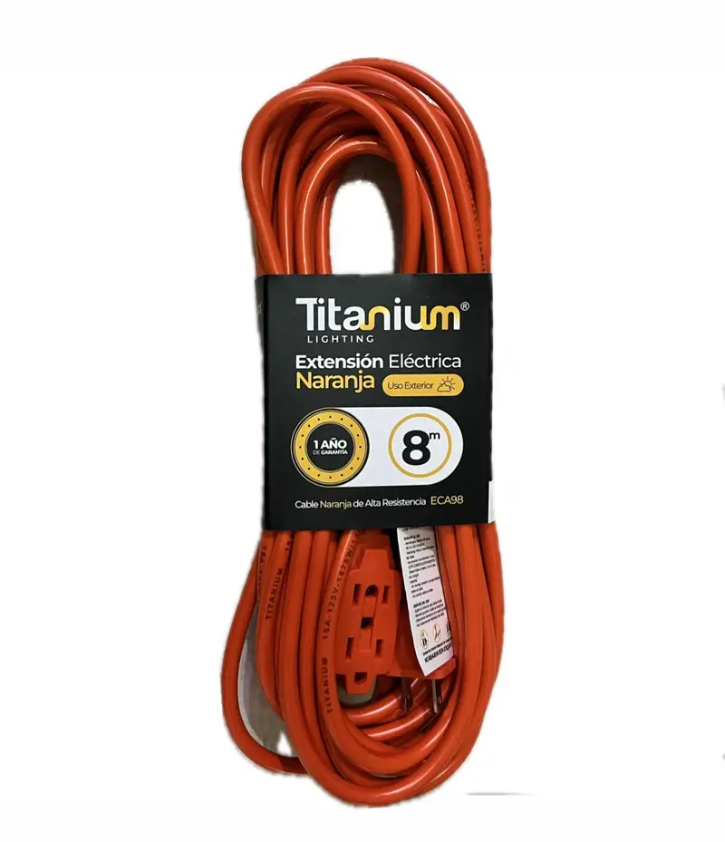 EXTENSION ELECTRICA NARANJA 8 MTS