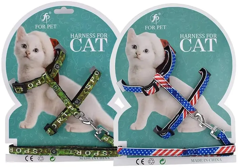 Fancy Finca collares para gatos y mascotas, correas ajustables, para cachorros, caminar, entrenamiento, correr, senderismo, 2 juegos