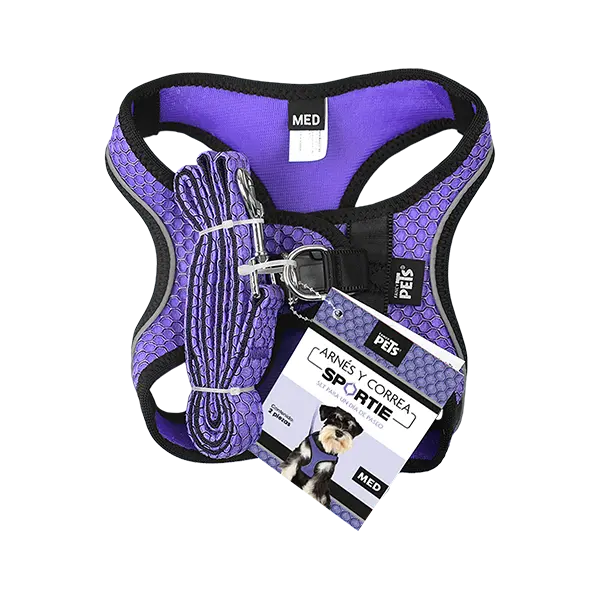 Fancy Pets Arnes Y Correa Sportie Med Violeta