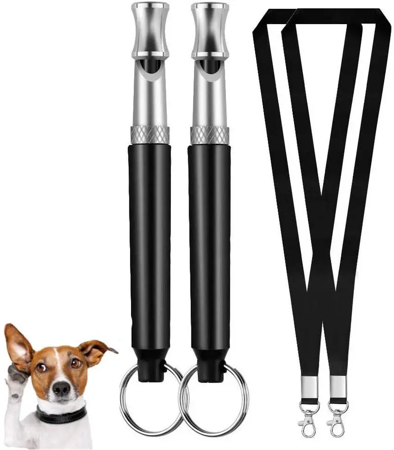 FANZO silbato ultrasónico para perro, silbatos de entrenamiento para perros con frecuencias ajustables, dispositivos de control de corteza para perros (2 unidades), Paquete de 2, Azul